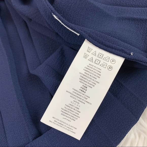 Michael Kors bell sleeve pleated button front dress navy blue - Picture 5 of 10